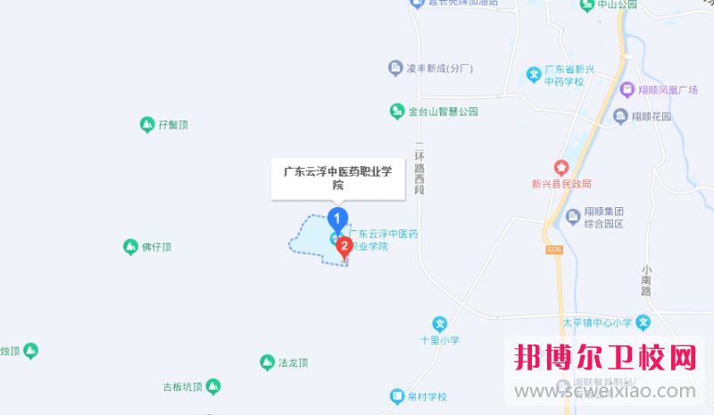 廣東云浮中醫(yī)藥職業(yè)學院地址在哪里，哪個地區(qū)，哪個城市?