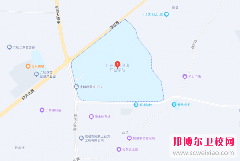 廣東茂名健康職業(yè)學(xué)院地址在哪里，哪個(gè)地區(qū)，哪個(gè)城市?